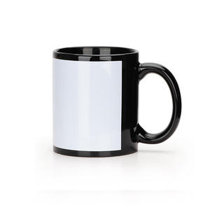GZYSL Sublimación Recubierto Polímero Parche negro Tazas Esmalte interior Color 11oz Taza de cerámica con parche blanco Taza de sublimación a todo color - Product Image 4