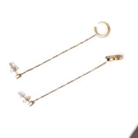 Boucles d'oreilles longues en acier inoxydable plaqué or 18 carats à la mode pour femmes