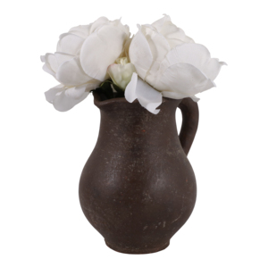 Vaso in terracotta rustico con manico curvo per decorazioni per la casa e il soggiorno - Product Image 2