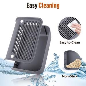 Jejak kucing plastik Anti pelacakan, untuk anak kucing yang lebih tua dan kecil dapat dicuci Pedal Filter langkah kotak sampah kucing yang ditinggikan - Product Image 5