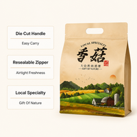Sachet Doypack Personnalisé avec Poignée et Fermeture Éclair pour Spécialités Locales (Shiitake), Impression sur Mesure, Marque Privée OEM, Vente en Gros
