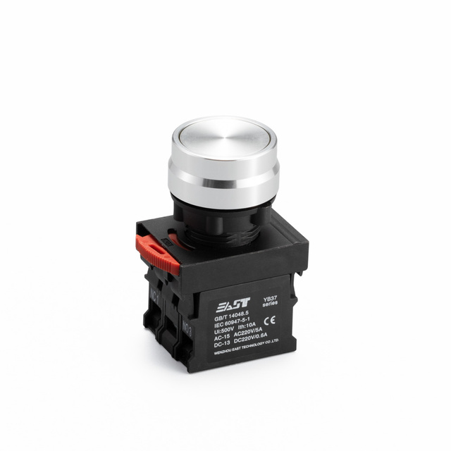 EAST LA38 380V White Illuminated ABS Modular Smart Push Button Switches Customized 22MM IP65 Level 1NO 2NO Pressure Control