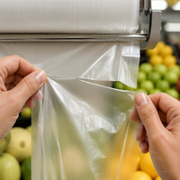 Sacs d'emballage pour la livraison de repas de restaurant, sacs de transport jetables en plastique avec soufflet latéral et fond plat pour boîte à lunch