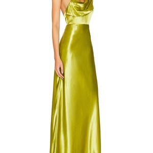 Robes de Soirée Maxi Élégantes en Satin Mat Extensible Tissé pour l'Été, Modèle Épaules Dénudées - Product Image 2