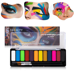 SH2514 1g*12 Colori Pigmento per Body Painting Solubile in Acqua Punk CHIC Halloween Trucco Scenico Palette per <span class=keywords><strong>Pittura</strong></span> Facciale - Product Image 1