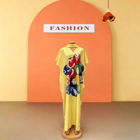 Nouvelle Robe Longue Bohème Africaine en Chiffon Bazin pour Femme, Grande Taille, Ample et Respirante, Idéale pour l'Été, Kaftan Boubou Bubu Maxi pour Quotidien et Fêtes