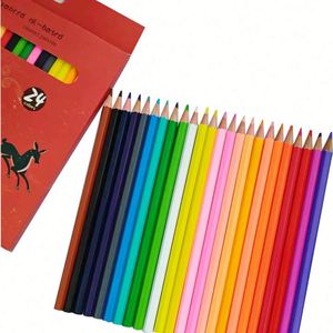 Ensemble de crayons de couleur à base d'huile en bois de tilleul de qualité supérieure, 12/24 couleurs, professionnels, sans danger pour les enfants, certifiés EN71 ASTM - Product Image 4