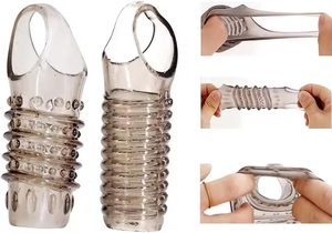 Anneau pénien pour l'agrandissement du pénis, cage à pénis, retardateur d'éjaculation, anneaux de pénis, préservatifs lavables, jouet sexuel pour hommes, gaine pénienne - Product Image 3