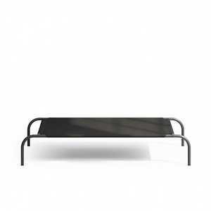 Lit surélevé pour chien en tissu Oxford noir, cadre en acier thermolaqué, amovible et lavable, pour intérieur, toutes saisons, lit rectangulaire pour animaux de compagnie - Product Image 1