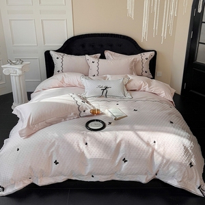 Juego de Cuatro Piezas de Algodón Puro de Fibra Larga, Tejido de Punto, Color Sólido, para Uso Hospitalario, Doméstico y Hotelero, 600 Hilos, Antiestático, Nuevo Estilo - Product Image 2