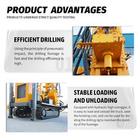 Machine de forage de puits d'eau, profondeur 700m, diamètre 400mm, sur chenilles, pneumatique, haute efficacité, moteur diesel, pompe, capacité de levage 30T