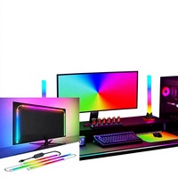 Bande lumineuse synchronisée RVB irisée, effets d'éclairage dynamiques, éclairage ambiant assorti à l'écran du PC, bureau de jeu, lumières LED 5050