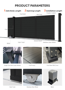 JHR - Paneles <span class=keywords><strong>de</strong></span> Cerca <span class=keywords><strong>de</strong></span> Aluminio con Revestimiento en Polvo, Diseño <span class=keywords><strong>de</strong></span> Puerta Principal <span class=keywords><strong>de</strong></span> 6 Pies <span class=keywords><strong>de</strong></span> Altura, Paneles <span class=keywords><strong>de</strong></span> Cerca <span class=keywords><strong>de</strong></span> Privacidad para Jardín, Puerta Corredera Eléctrica para <span class=keywords><strong>Casa</strong></span> - Product Image 2