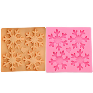 Moldes <span class=keywords><strong>de</strong></span> Silicona <span class=keywords><strong>para</strong></span> Decoración <span class=keywords><strong>de</strong></span> Pasteles y <span class=keywords><strong>Fondant</strong></span>, Diseño Cuadrado 3D, 4 Piezas del Mismo Tamaño y Diseño <span class=keywords><strong>de</strong></span> Copos <span class=keywords><strong>de</strong></span> <span class=keywords><strong>Nieve</strong></span> Clásicos - Product Image 6