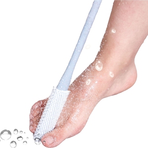 Brosse de lavage des pieds en caoutchouc souple avec brosse à éliminer la kératine et les peaux mortes pour le nettoyage des interstices des orteils - Articles de bain - Product Image 1