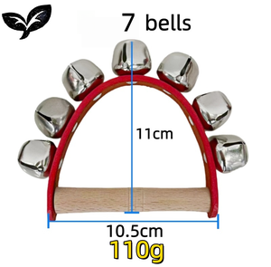 Campana <span class=keywords><strong>de</strong></span> Manivela <span class=keywords><strong>de</strong></span> Cuero con Mango <span class=keywords><strong>de</strong></span> Madera Orff Toys, Sonido Nítido y Claro, Venta al por Mayor - Product Image 3