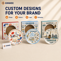 Platos de Porcelana de Recuerdo de Viaje con Iconos de Ciudades, Diseño de Dibujos Animados, Aptos para Lavavajillas, OEM, Personalizados, Venta al Por Mayor, América del Norte