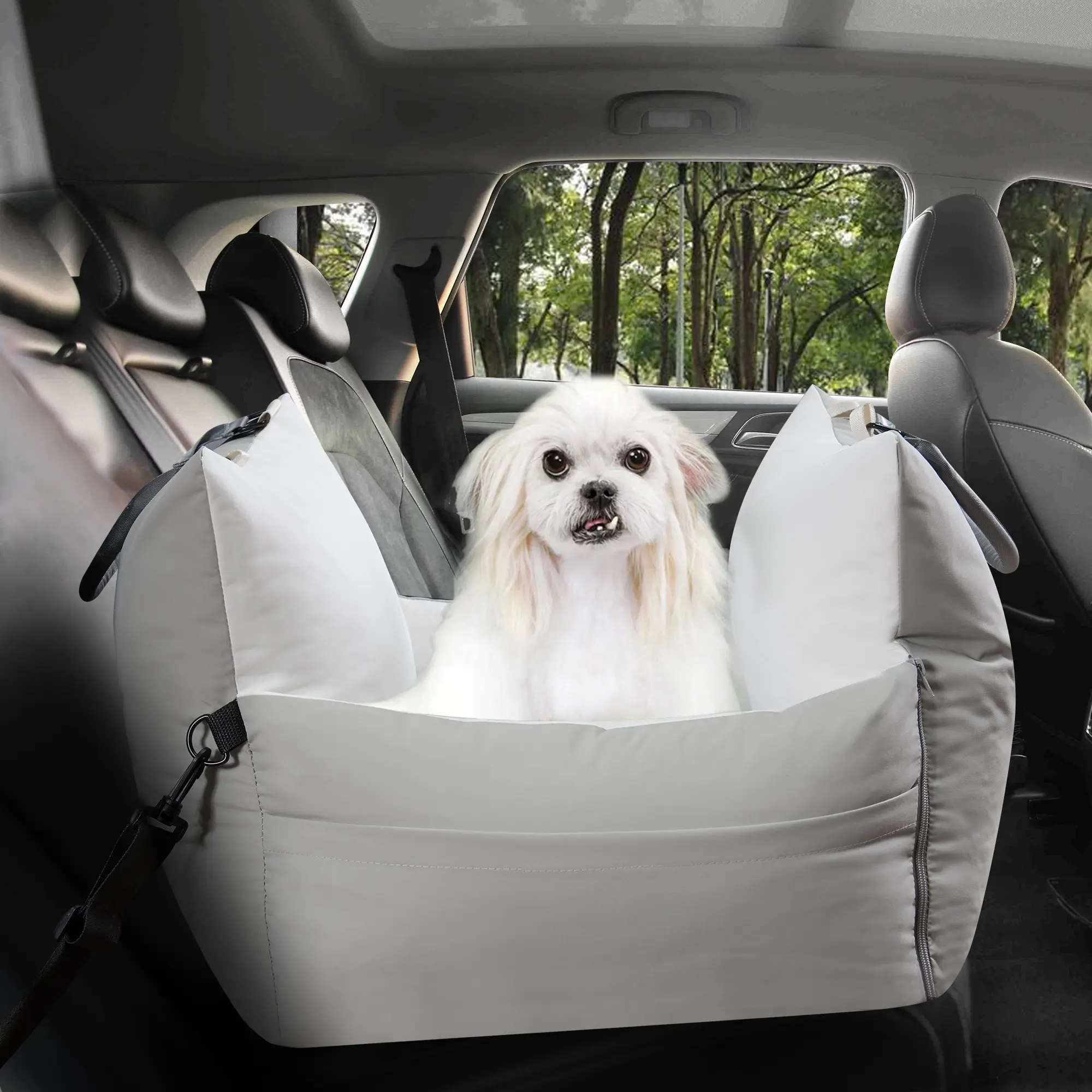 Luxury Dog Car Seat Bed Portable Travel Pet Bed Dog Booster Seat with Waterproof cover and leashes