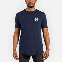 T-shirts personnalisés en gros avec logo imprimé, 100 % coton respirant, ourlet incurvé, T-shirts pour hommes, T-shirts à col rond pour hommes