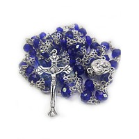 Tasbih Kristal Religius Grosir Komi dengan Tanah Suci Liontin Salib Yesus Bunda Maria Kalung Tasbih Doa Kristen