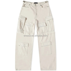 Pantalons courts pour hommes en gros OEM, personnalisés, beiges, zippés aux genoux, plusieurs poches, pantalons <span class=keywords><strong>cargo</strong></span> amples pour hommes - Product Image 4
