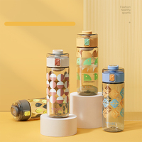 Bouteille réutilisable en plastique Tritan de haute qualité avec logo personnalisé, 450 ml/500 ml, avec bouchon pour boire directement, pour hommes, sport, course à pied, camping, écologique