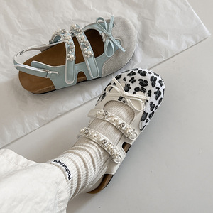 Women's French Dreamy Ballet Flat Sandals Low-Cut <b>Summer</b> Bow Sweet Backless <b>Closed</b> <b>Toe</b> Casual <b>Shoes</b> - Product Image 4