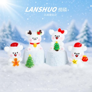 Adorno Navideño de Oso en Resina 3D de Lanshuo, Miniatura Decorativa para Escritorio e Interiores - Product Image 1