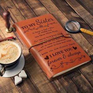 Engraved Premium Faux Leather Hardcover <b>Journal</b> 140 Refillable Pages Heartfelt Message A6 Size Gift Travel Phone Card - Product Image 3