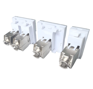 Placa de pared tipo francés con conector Keystone CAT7/<span class=keywords><strong>CAT6A</strong></span>/CAT6 FTP y conector de red hembra RJ45 sin herramientas CAT7/<span class=keywords><strong>CAT6A</strong></span>/CAT6 - Product Image 3