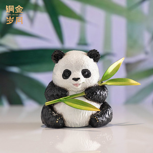 Figurine de panda en cuivre, décoration de bureau, fournitures de bureau, cadeau de style traditionnel - Product Image 5