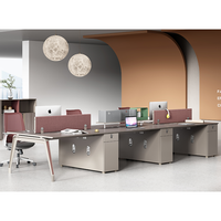 Table centrale simple avec assemblage facile et bureau d'ordinateur de bureau moderne pour 2 personnes Bureau de bureau à cloison durable
