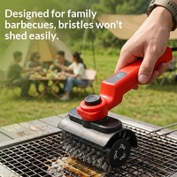 Brosse électrique sans fil portable pour barbecue, brosse électrique rotative avec 3 têtes de brosse, 2000 mAh, brosse électrique pour grill