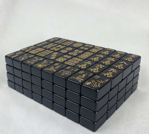 Ensembles de Mahjong en Acrylique Noir et Or de Qualité Professionnelle, Modernes, pour 4 Joueurs, Portables pour la Maison, les Voyages, les Salles de Jeux et le Divertissement - Product Image 2