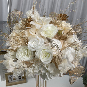 Customized Real Touch flower ball centerpieces rose gold silk flower ball centerpiece for Weddings - Product Image 4
