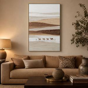 Peinture à l'huile décorative murale de haute qualité, 100% faite à la main, scène du désert, encadrée, pour salon, chambre à coucher, décoration intérieure - Product Image 5