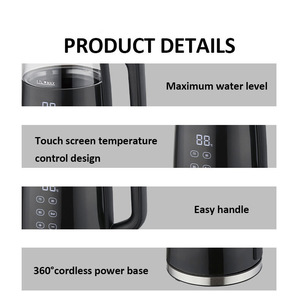 Electric <b>Kettle</b> 1.7L Smart Touch Screen <b>Temperature</b> <b>Control</b> Automatic Power Off Glass <b>Kettle</b> For Boiling Water Health - Product Image 5