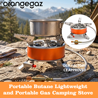 ORANGEGAZ FACTORY Barbecue au gaz butane portable d'extérieur pour camping, aventures en pleine nature, réchaud de camping à 3 brûleurs