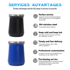 Vasos Térmicos al por Mayor de 8oz para <span class=keywords><strong>Mate</strong></span> <span class=keywords><strong>Argentino</strong></span>, de Acero Inoxidable 18/8, Doble Pared con Aislamiento al Vacío, con Bombilla para <span class=keywords><strong>Mate</strong></span> - Product Image 2