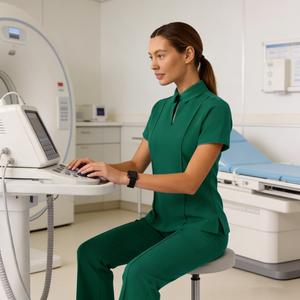 Uniformes de Trabajo con Cuello <span class=keywords><strong>Polo</strong></span> de Color Puro Hechos a Medida, Absorbentes de Sudor y Antibacterianos, Mangas Cortas, Trajes Médicos Tejidos para Lavado a Mano - Product Image 4