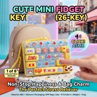 Porte-clés clavier sensoriel en silicone personnalisé et mignon, 26 touches, jouet sensoriel pour enfants, pendentif pour sac d'école, anti-stress, cadeau de fête