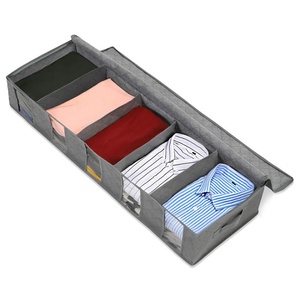 Sac de rangement pliable et roulant anti-poussière en non-tissé pour dortoir et sous le lit, organisateur de vêtements - Product Image 4