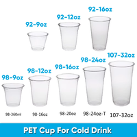 Boba Tea Koffie Sap 16oz 90mm Caliber PET Transparante Beker voor Drankjes, heldere wegwerp plastic beker met deksels