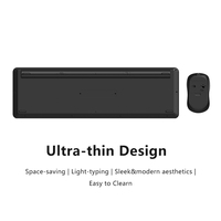 Clavier et souris sans fil 2,4 G ultra-minces pleine taille USB 104 touches, clavier numérique à axe ciseaux, touches multimédias, 1600 DPI