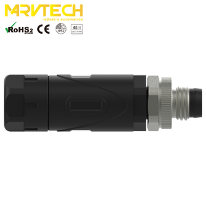 Marvtech Male 3 4 Pin A-code Waterproof Straight Field Wirable signal <b>Camera</b> Connector - Product Image 2