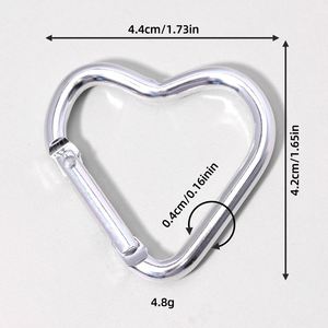 Heart Shaped Love Heart Aluminum Carabiner Spring Hook for Backpack Kettle Environmental Friendly Portable Sports Style High - Product Image 4