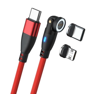 Cable magnético de rotación de 540 grados 9 pines PD100W <span class=keywords><strong>2M</strong></span> Cable 18W <span class=keywords><strong>Micro</strong></span> 100W <span class=keywords><strong>USB</strong></span> C para teléfonos móviles - Product Image 2