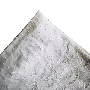 B-112 coton voile dot frontière unique schiffli dentelle broderie Oeillet Brodé Tissu pour linge de table