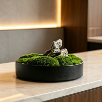Handgefertigte Konservierte Moos-Schale als Tischdekoration für Zuhause, Hotel und Büro - Natürliche Moos-Kunst als Maßgefertigte Tischdekoration und Pflanzgefäß