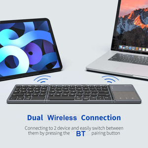 Có thể sạc lại có thể gập lại BT bàn phím với Touchpad-xách tay không dây nhẹ bàn phím cho văn phòng - Product Image 2